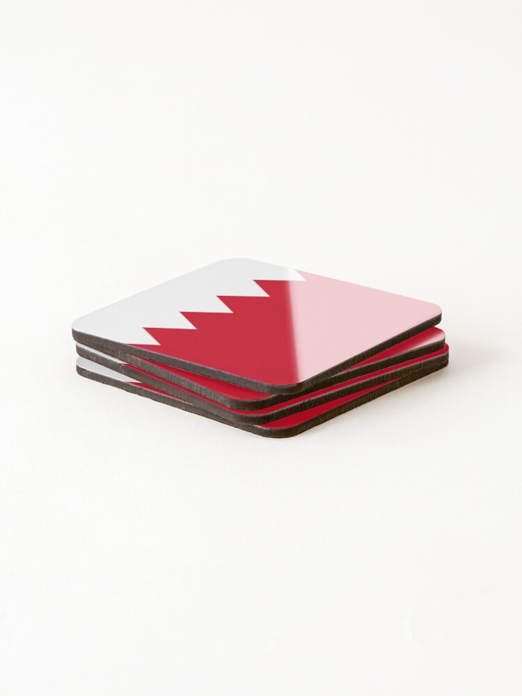 Thumbnail 4 of 5, Coasters (Set of 4), Bahrain flag designed and sold by P-I-R.
