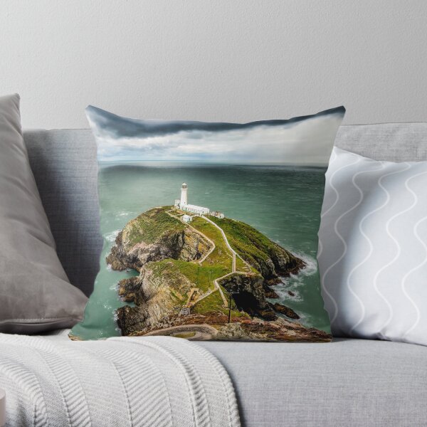 South Stack Lighthouse Anglesey Throw Pillow