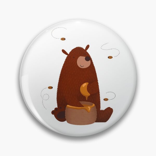 Item preview, Cute bear eating honey designed and sold by KiwiBrush.