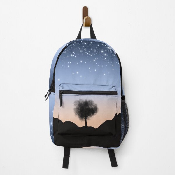 Item preview, Blue Starry sky and tree silhouette Landscape designed and sold by ToriaScarlett.