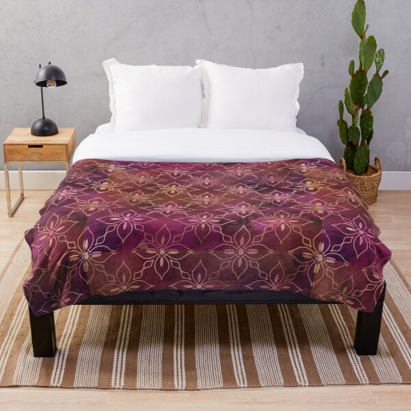 Item preview, Plum Red Watercolor Batik Pattern Floral Tie Dye designed and sold by Carla Perry.