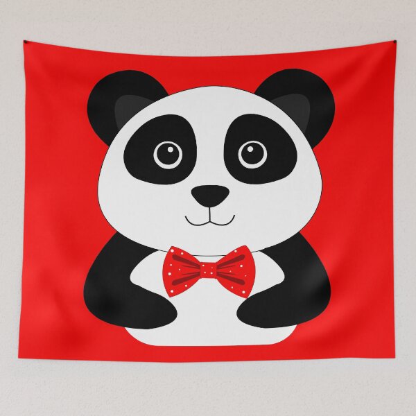 Item preview, Funny baby panda wearing dotted red bow tie  designed and sold by SGS-.