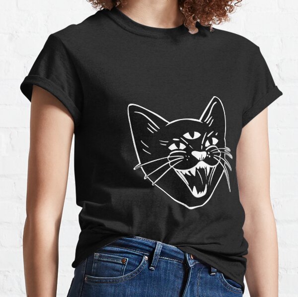 Angry Cat Face Growling - Funny Retro Kitty Gifts' Men's T-Shirt