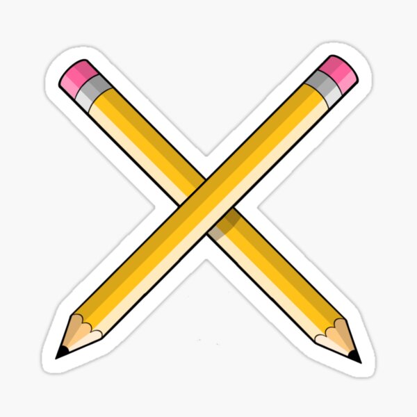 Crossed Pencils Sticker