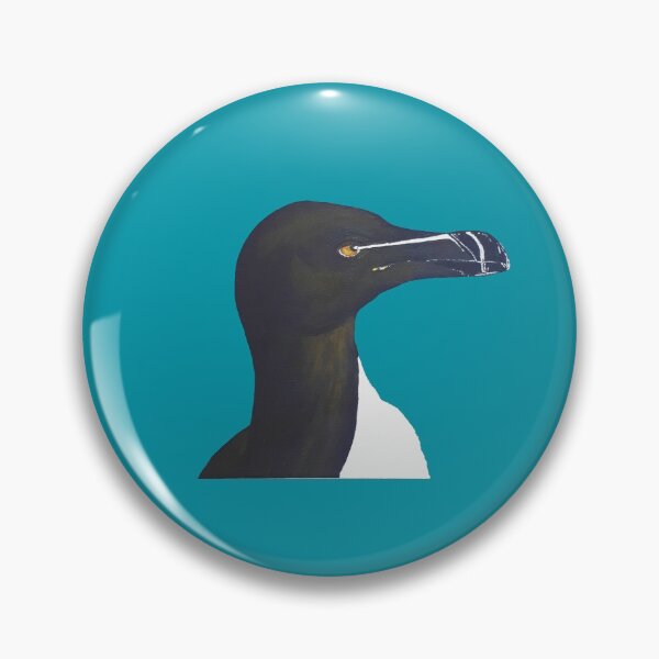 Item preview, Funky Turquoise Razorbill - Modern, blue, colour pop design from acrylic Seabird painting designed and sold by ArtbyCathyUK.