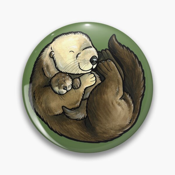 Item preview, Sea otter and baby designed and sold by animalartbyjess.