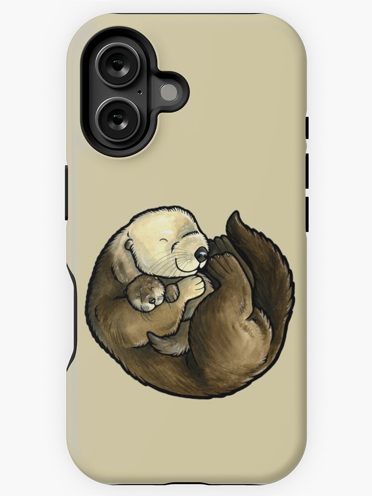Thumbnail 1 von 4, iPhone-Hülle, Seeotter und Baby designt und verkauft von animalartbyjess.