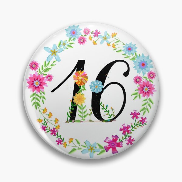 Item preview, Floral Number 16 Sixteen designed and sold by BleuSky.