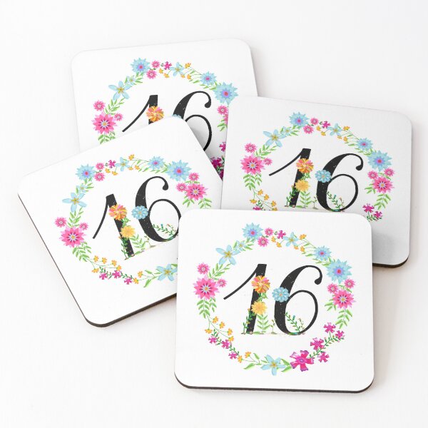 Item preview, Floral Number 16 Sixteen designed and sold by BleuSky.