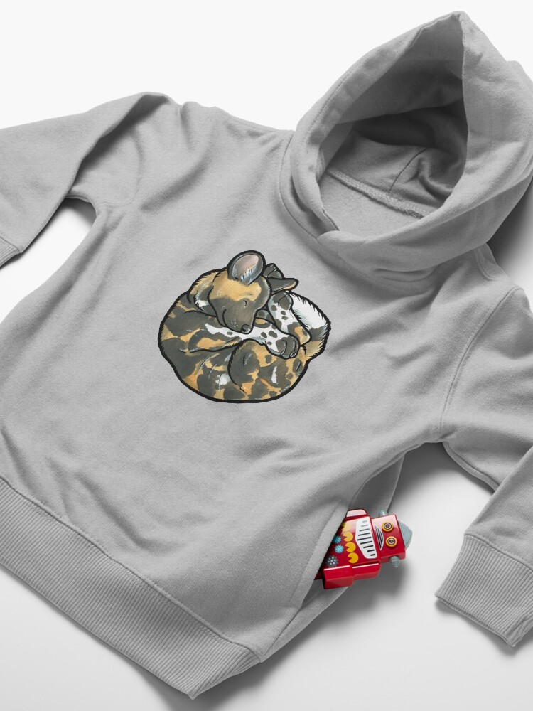 Alternate view of African Wild Dog pup Toddler Pullover Hoodie