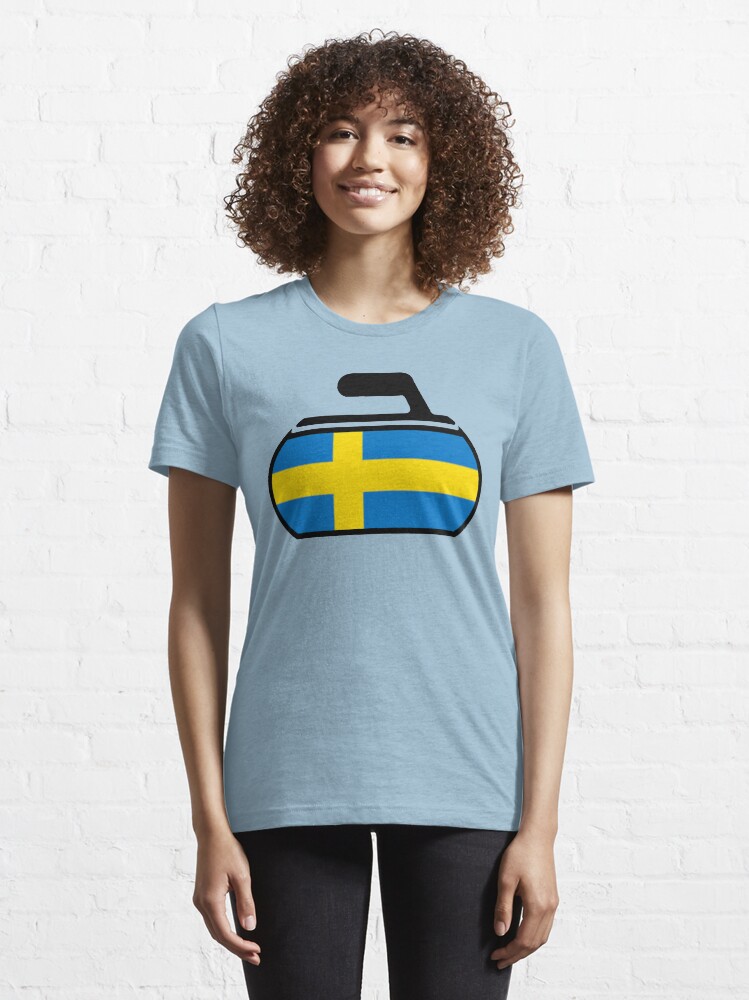 Thumbnail 6 of 7, Essential T-Shirt, Sweden Curling designed and sold by the-splinters.