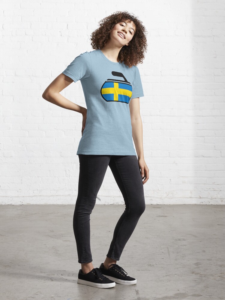 Thumbnail 4 of 7, Essential T-Shirt, Sweden Curling designed and sold by the-splinters.