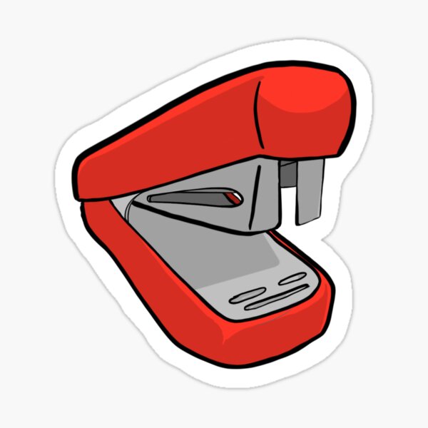 Red swing line stapler art Sticker