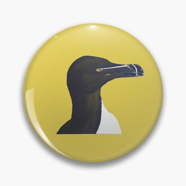 Item preview, Funky Mustard Razorbill - Modern, Bright,Yellow  Colour Pop design from the Seabird Collection designed and sold by ArtbyCathyUK.