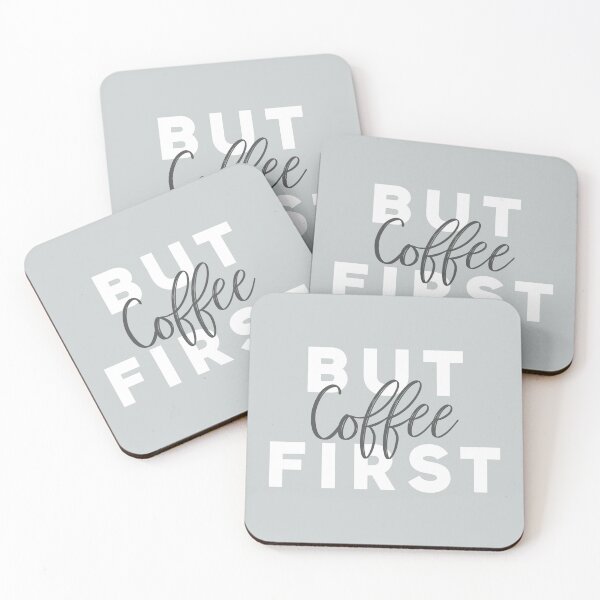 Item preview, But First Coffee Quote Grey designed and sold by Imis Design Shop.