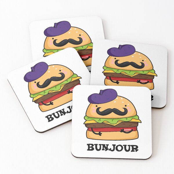 Item preview, Bunjour French Burger Funny Bun Puns  designed and sold by punnybone.