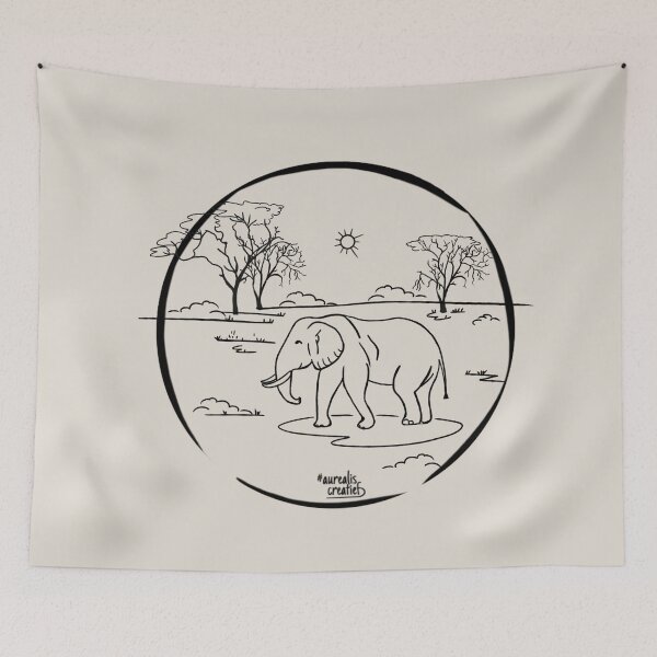 Artikelvorschau, Elefant in Afrika entworfen und verkauft von Aurealis.