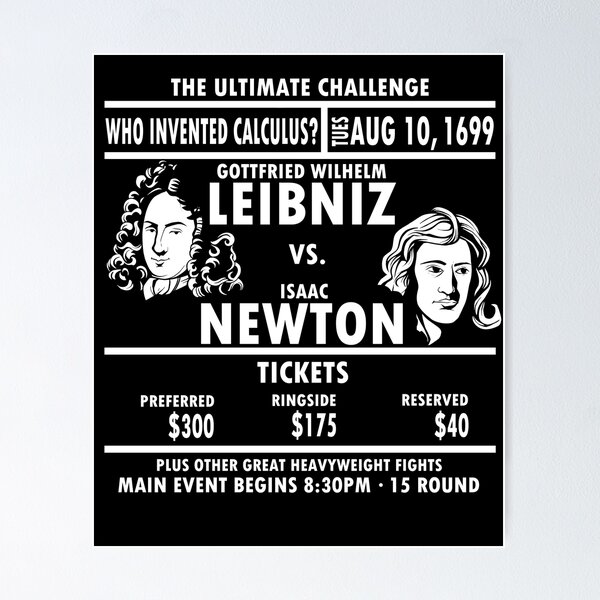 Item preview, Leibniz Vs. Newton math mathematician gift designed and sold by LeMuesch.