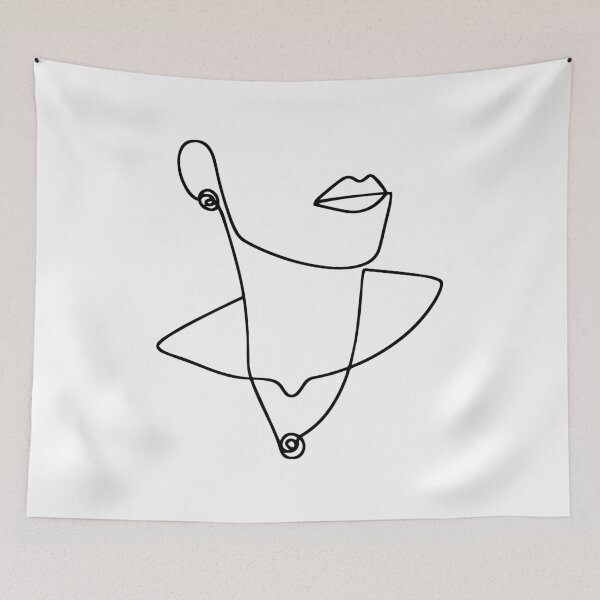 Item preview, Abstract Modern - Feminine Face Portrait - One Line Drawing designed and sold by RLYGR8.