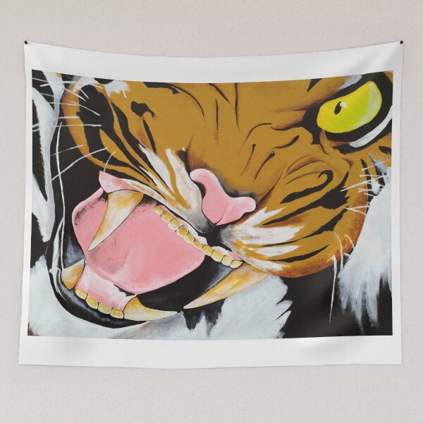 Item preview, Growling tiger painting designed and sold by BexcatArts.
