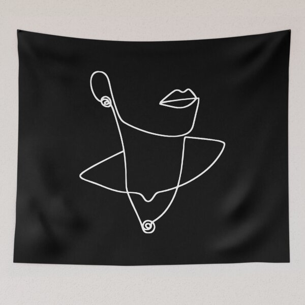 Item preview, Abstract Feminine - One Line Drawing - Portrait Graphic Black designed and sold by RLYGR8.