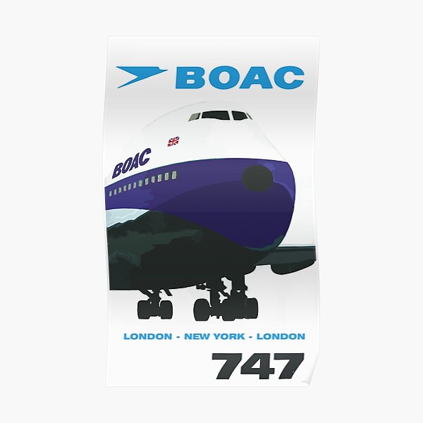 BOAC 747 London - New York Poster