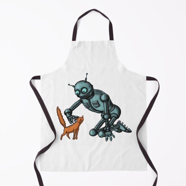 Item preview, Funny Robot with Cat cartoon drawing art designed and sold by Vitaliy Gonikman.