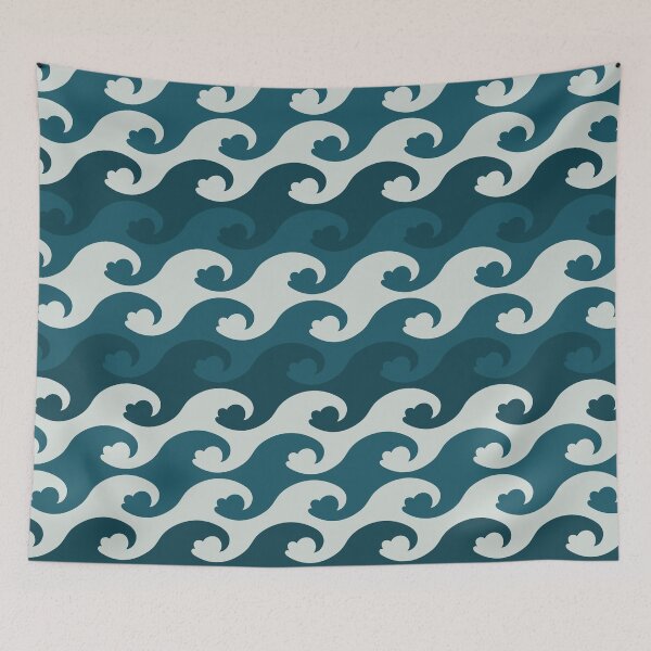 Item preview, stripes of ocean waves pattern designed and sold by rysunki-malunki.