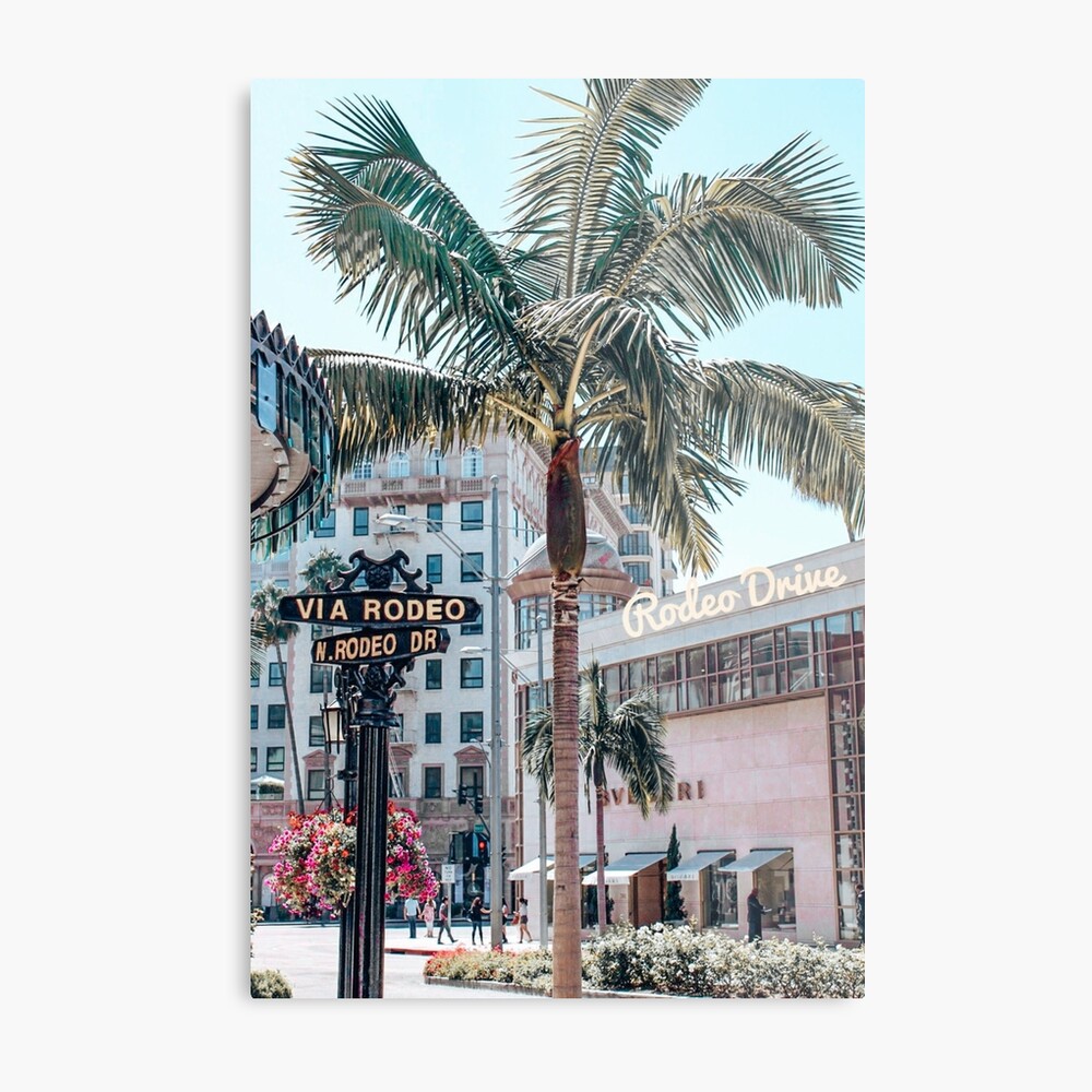 Rodeo Drive Via Rodeo Beverly Hills California Street Sign Photo Black Wood Framed Art Poster 20x14 Latitude Run