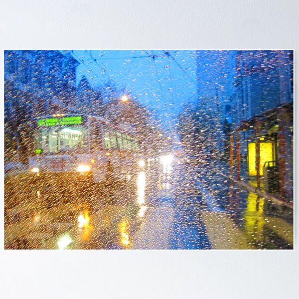 Fillmore Bus in the Rain Poster