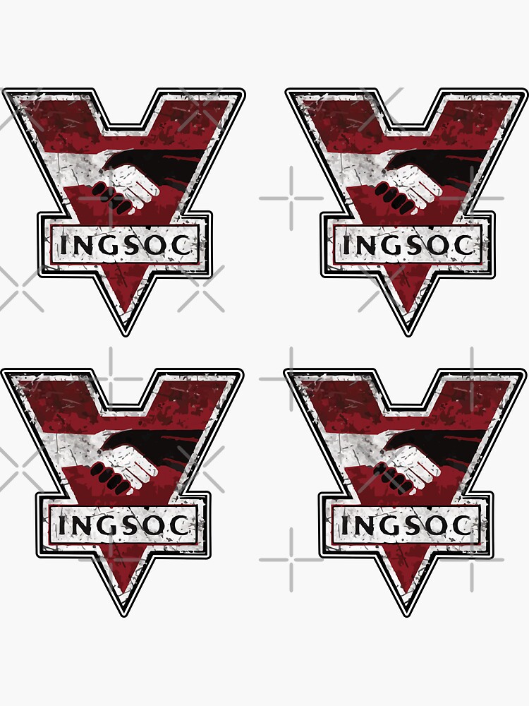 Ingsoc 1984 George Orwell's dystopian novel Nineteen Eighty-Four. 2x2 stickers. by stickysterscom