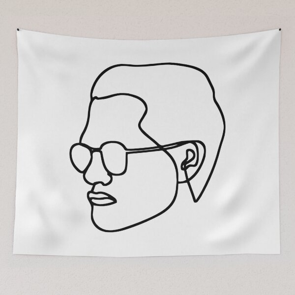 Item preview, Abstract Modern - Male Face Portrait - One Line Drawing designed and sold by RLYGR8.
