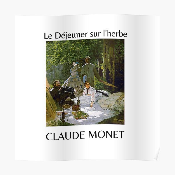Le Déjeuner sur l'herbe Claude Monet Painting Art Poster