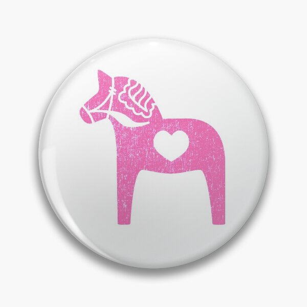 Item preview, Scandinavian Dala Horse Pink Swedish Symbol Fun Color Hearts Distressed designed and sold by funnytshirtemp.