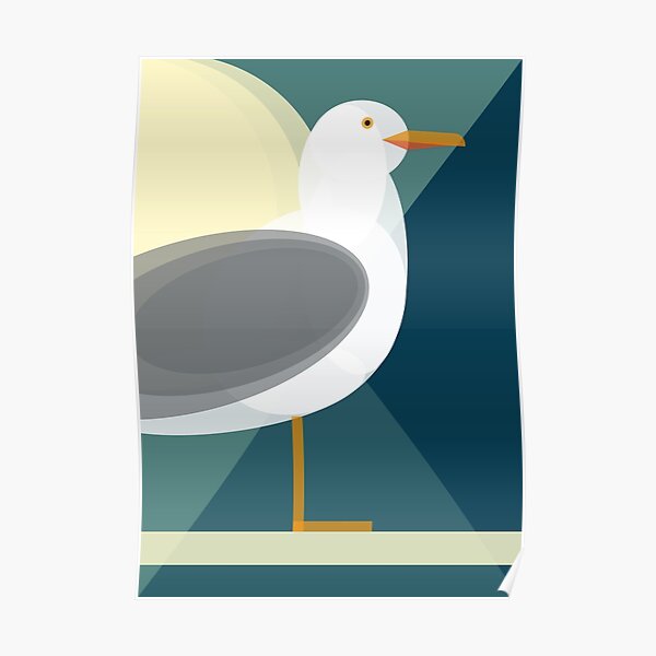 Mid Century Seagull Poster