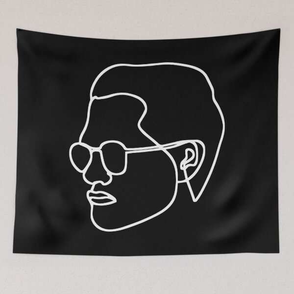 Item preview, Abstract Male - One Line Drawing - Portrait Graphic Black designed and sold by RLYGR8.