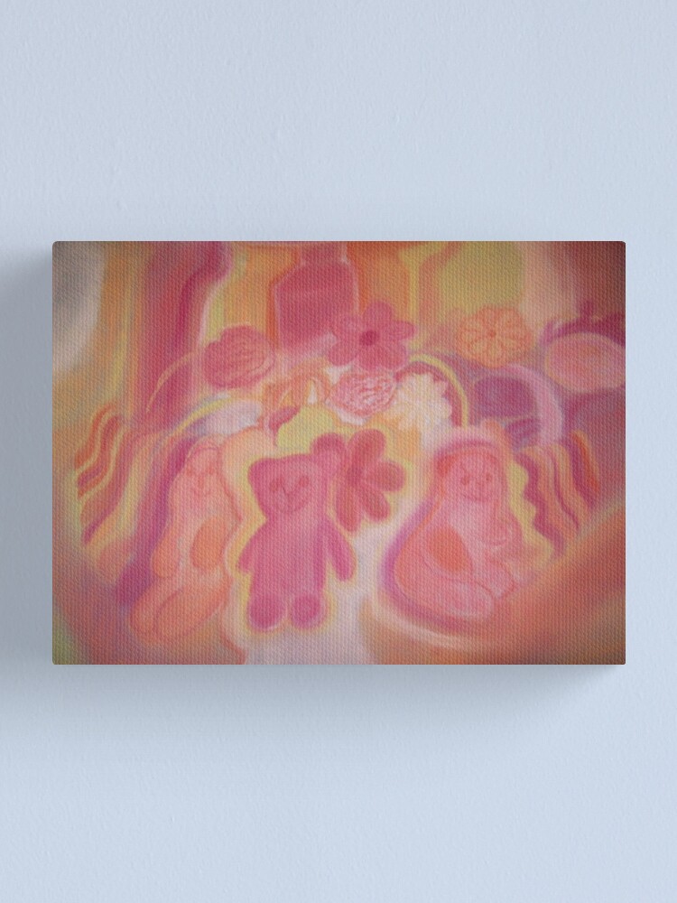 Thumbnail 1 of 3, Canvas Print, Warm Animals And Flowers designed and sold by TrickyBeamy28.