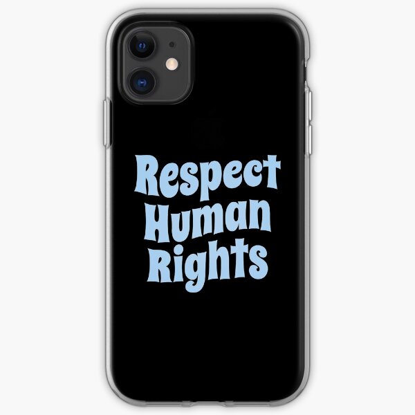 Achtung der Menschenrechte (inspirierendes und motivierendes politisches Zitat • Vintage Classic 70er Look • Hellblau) iPhone Flexible Hülle