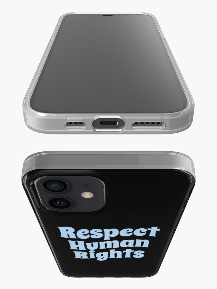 Alternate view of Respect Human Rights (Inspirational and Motivational Political Quote • Vintage Classic 70's Look • Light Blue) iPhone Case & Cover