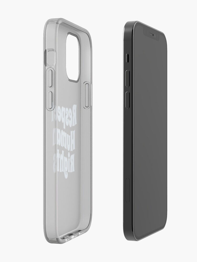 Alternate view of Respect Human Rights (Inspirational and Motivational Political Quote • Vintage Classic 70's Look • Light Blue) iPhone Case & Cover