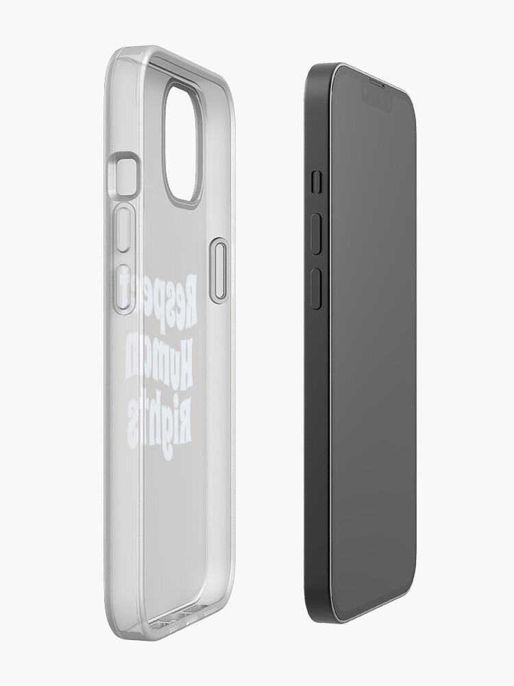 Alternate view of Respect Human Rights (Inspirational and Motivational Political Quote • Vintage Classic 70's Look • Light Blue) iPhone Case