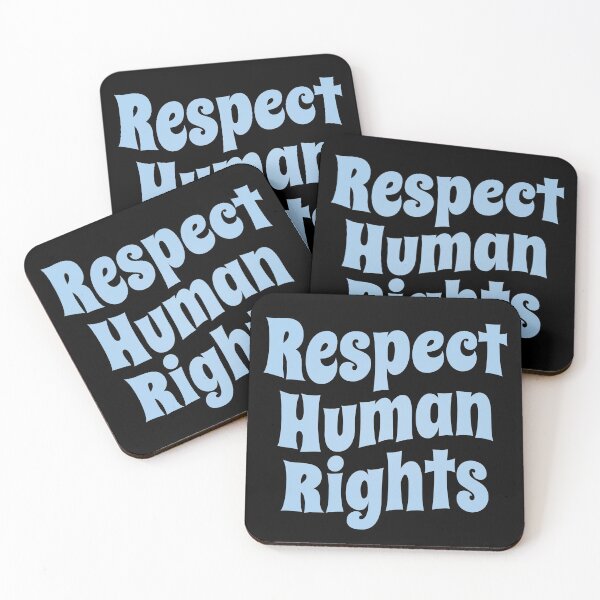 Item preview, Respect Human Rights (Inspirational and Motivational Political Quote • Vintage Classic 70's Look • Light Blue) designed and sold by SassyClassyMe.