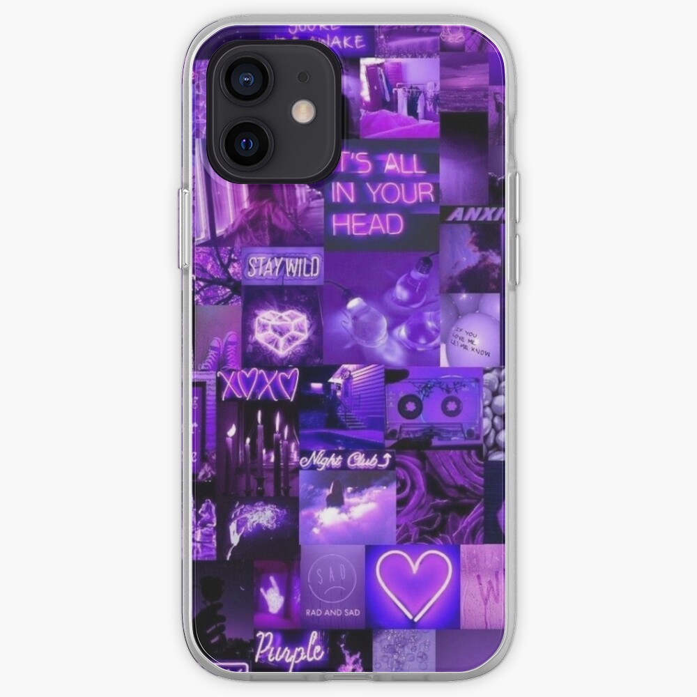 dark purple collage iPhone Case & Cover