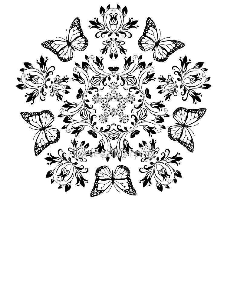 Camiseta para niños «Diseño floral de la flor de la mandala del patrón de  la mariposa» de HelenaMorpho | Redbubble