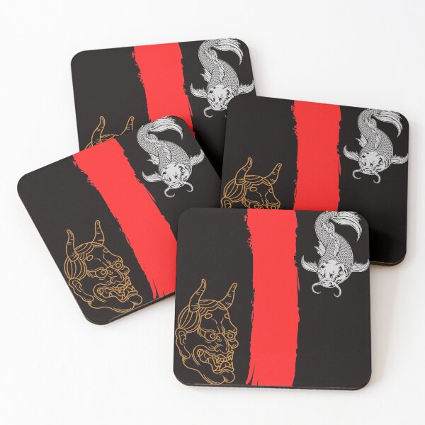 Item preview, japanese hannya mask and carp designed and sold by SpicyCherrys.