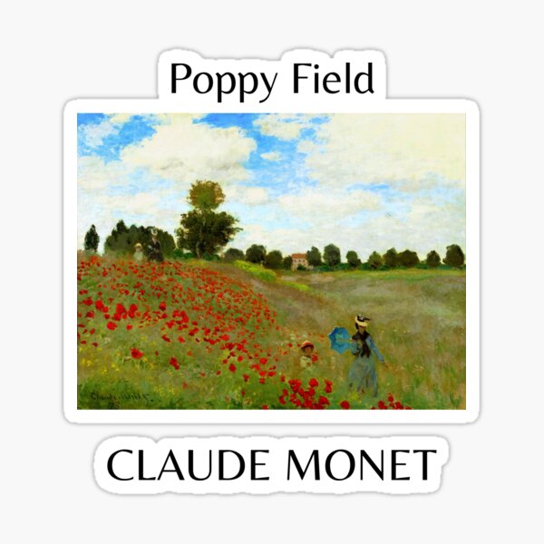 “Poppy Field Claude Monet Painting Art " Sticker for Sale by