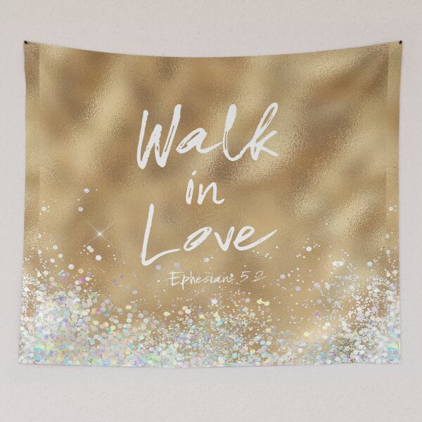 Item preview, Gold Walk in Love Bible Verse designed and sold by motivateme.