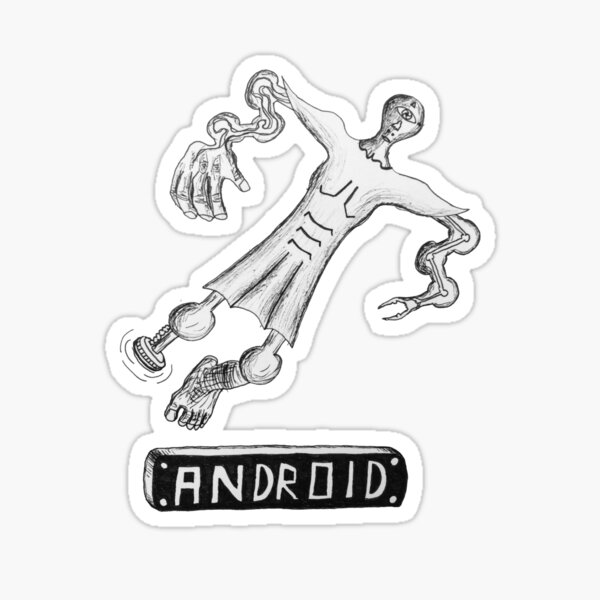 “Android” Robot Humanoid Ink illustration Sticker