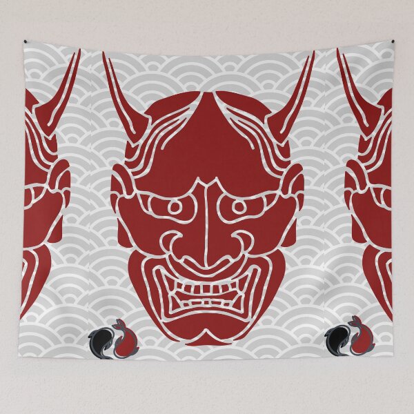 Item preview, hannya mask with carps designed and sold by SpicyCherrys.