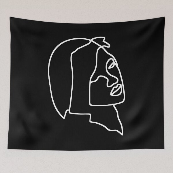 Item preview, Abstract Feminine One Line Drawing - Minimalist Portrait Black designed and sold by RLYGR8.